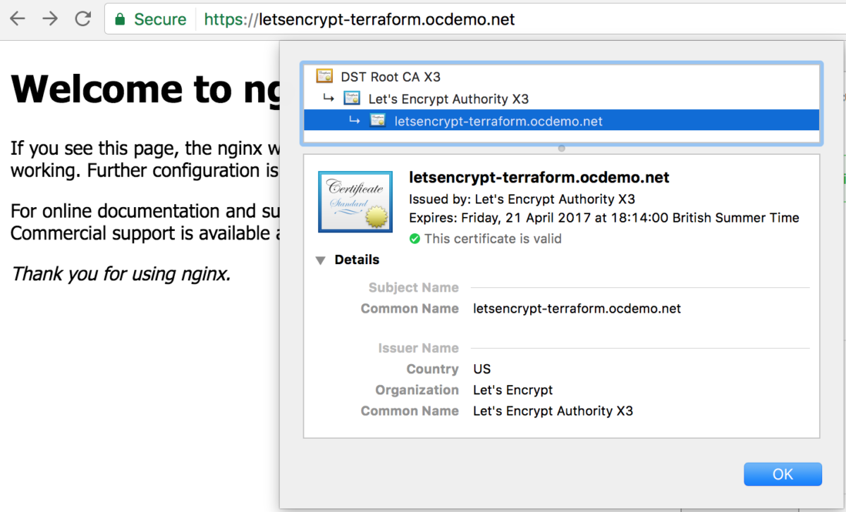 letsencrypt terraform domain with a production signed certificate